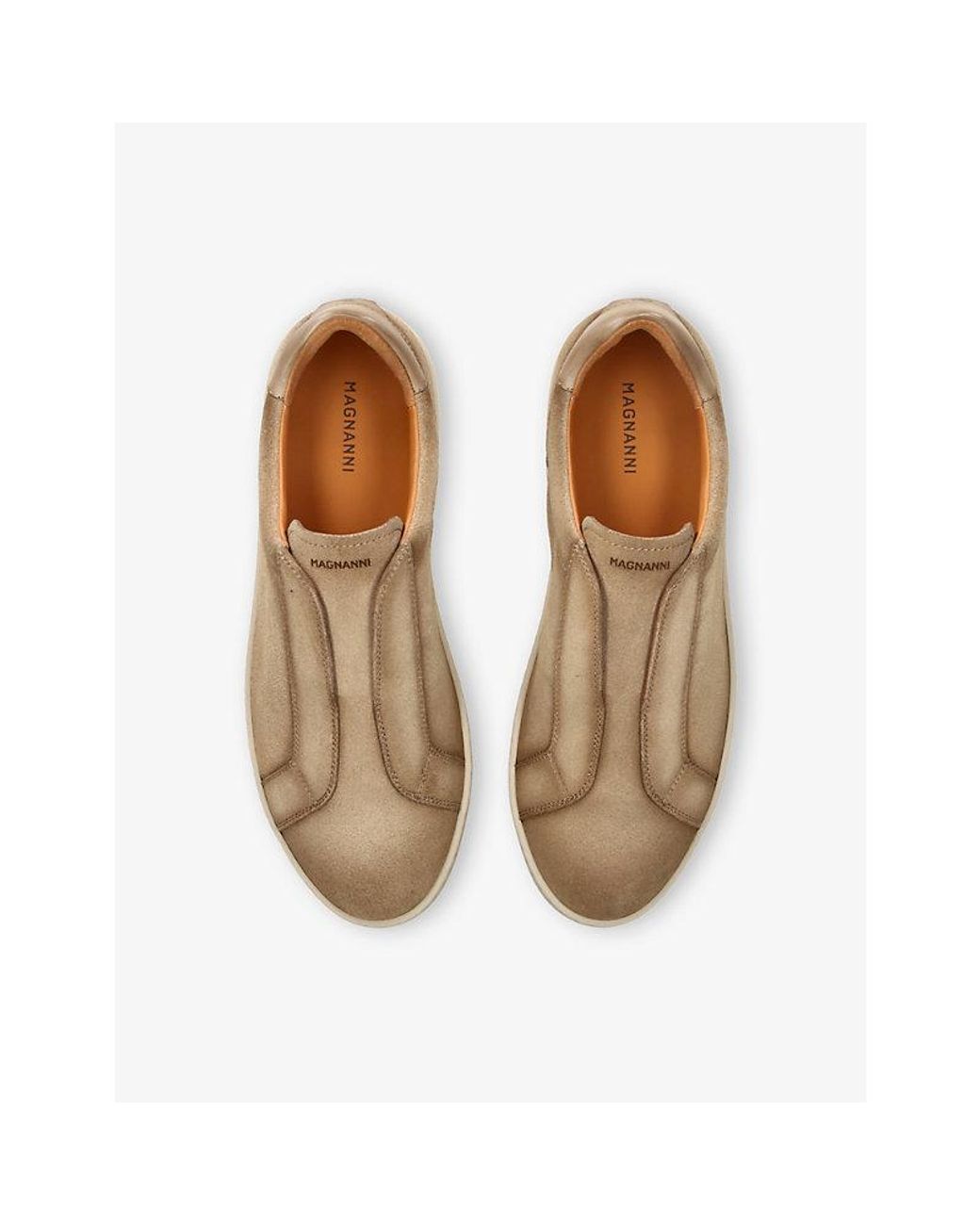 Magnanni Shoes Natural Laceless Suede Low-Top Trainers for men