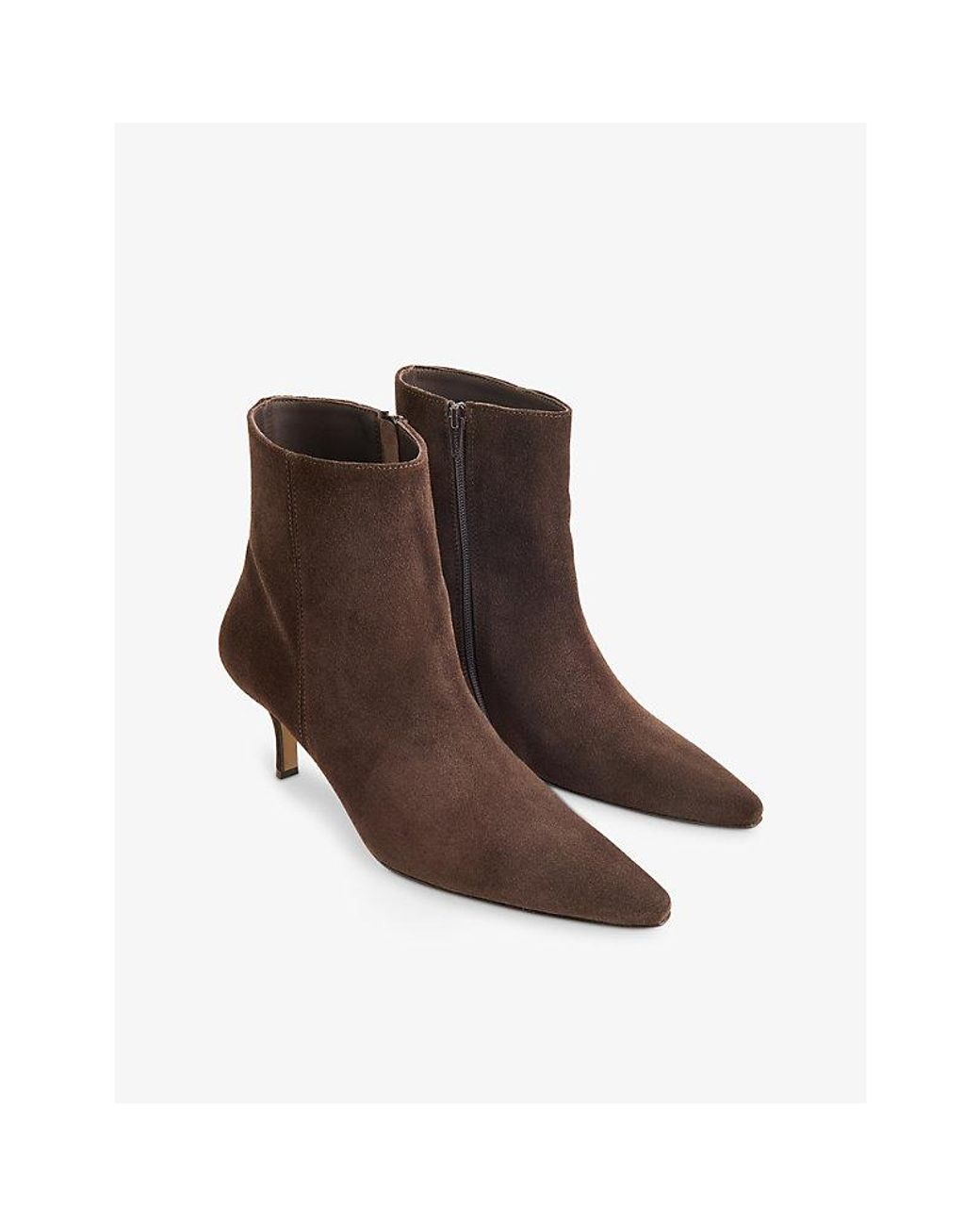 Whistles Brown Pointed Suede Heeled Boots
