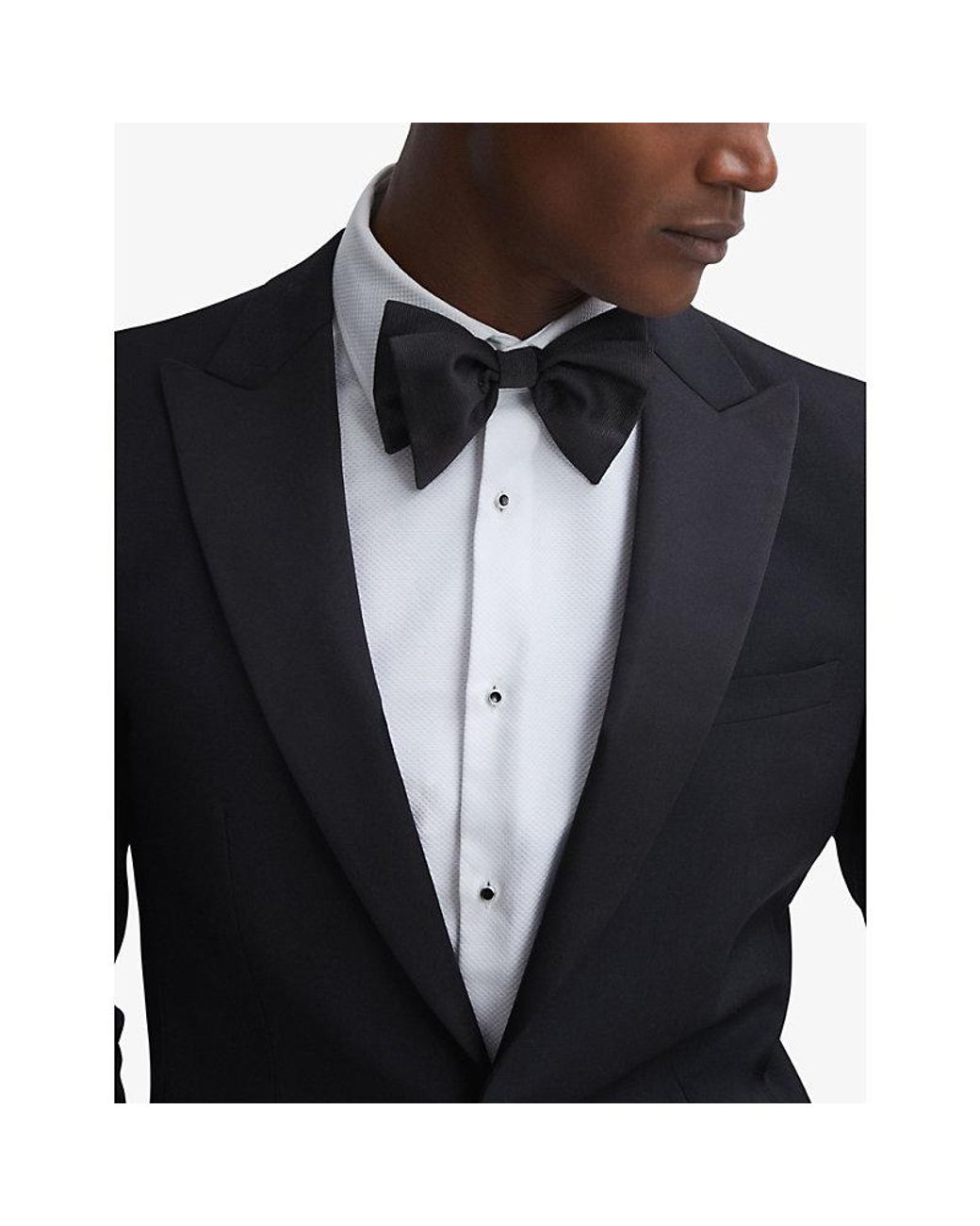Reiss Black Boyle Grosgrain Silk Bow Tie for men