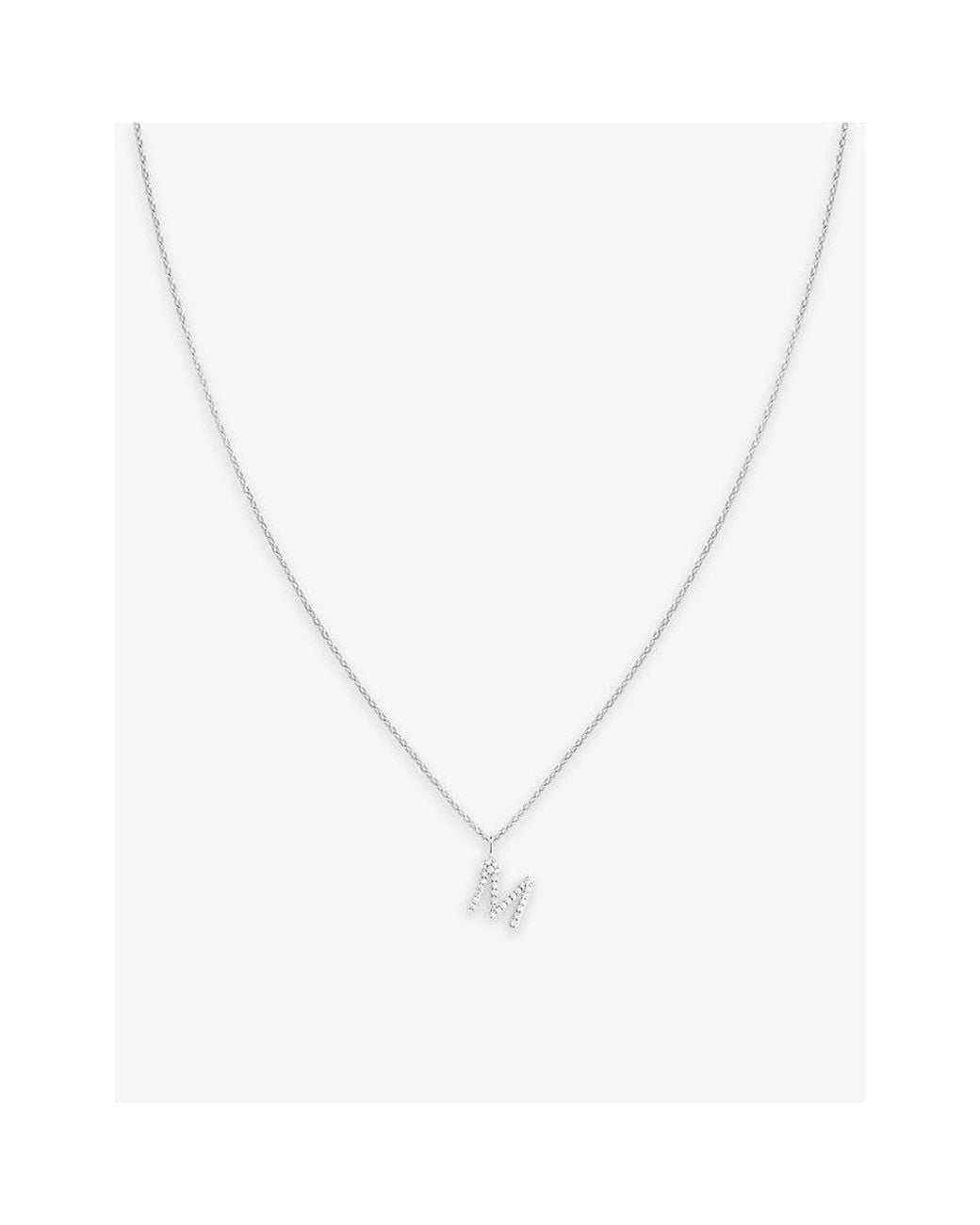 Astrid & Miyu Metallic Letter M-Plated Sterling- And Cubic Zirconia Pendant Necklace