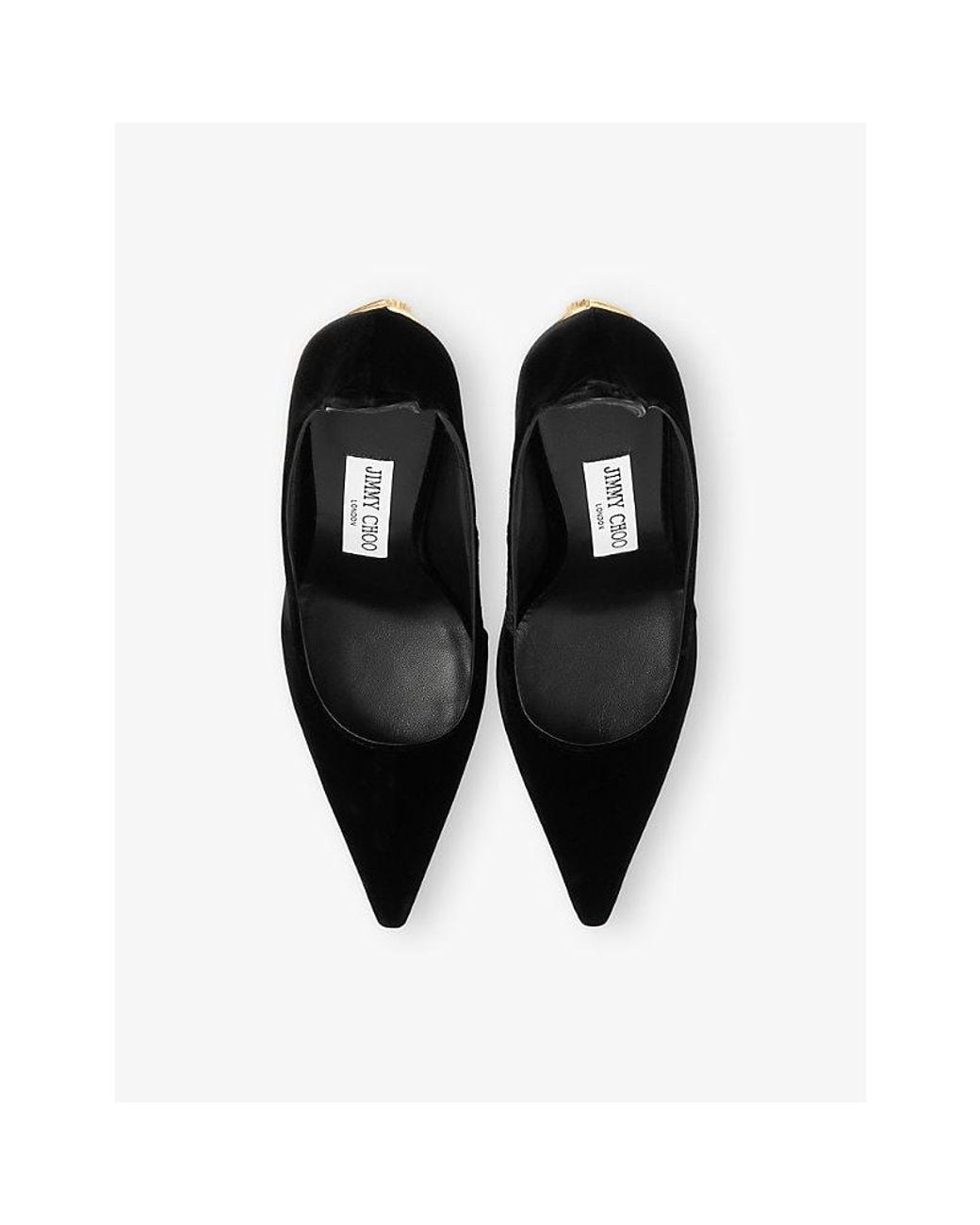 Jimmy Choo Black Ithaca 95 Velvet Heeled Pumps