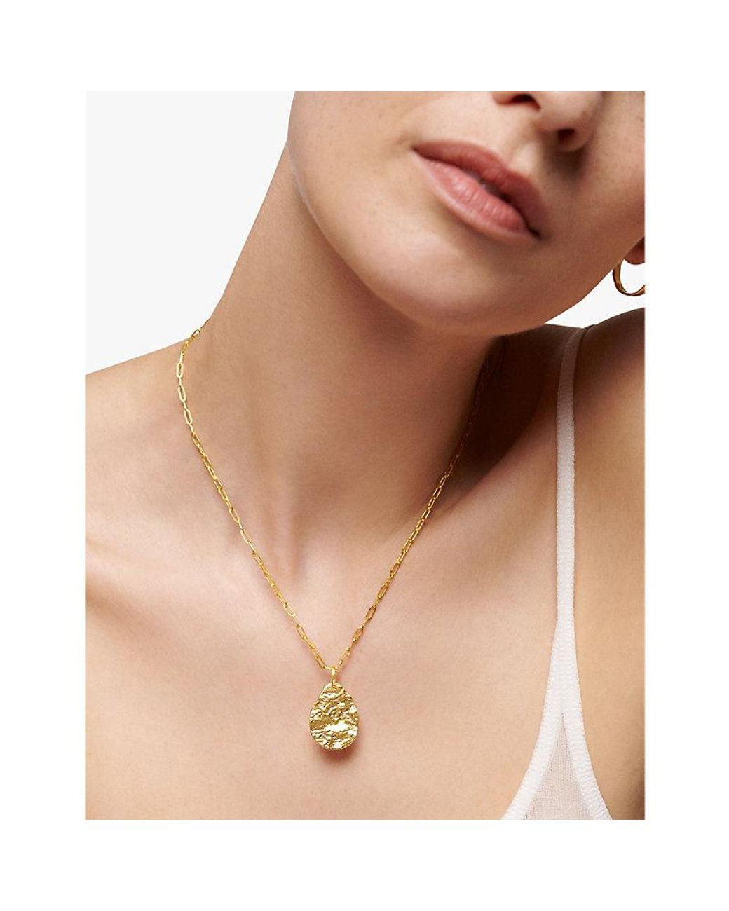 Monica Vinader Metallic Capri 18Ct-Plated Vermeil Sterling- Pendant