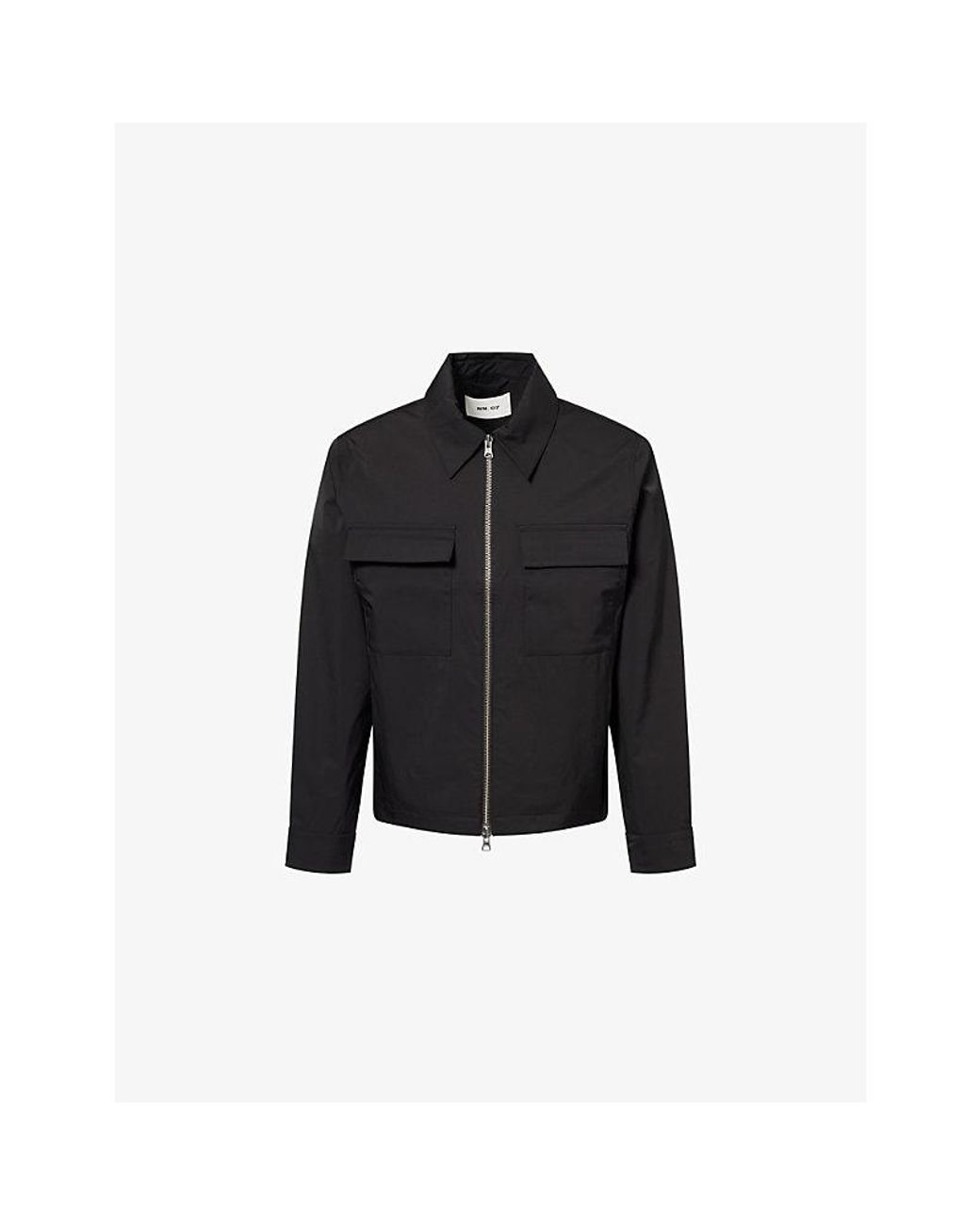 NN07 Black Alban Zip-Up Showerproof Jacket for men