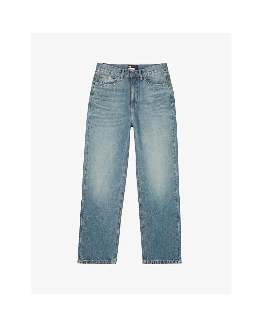 The Kooples Blue Straight-Cut Relaxed-Fit High-Rise Denim Jeans