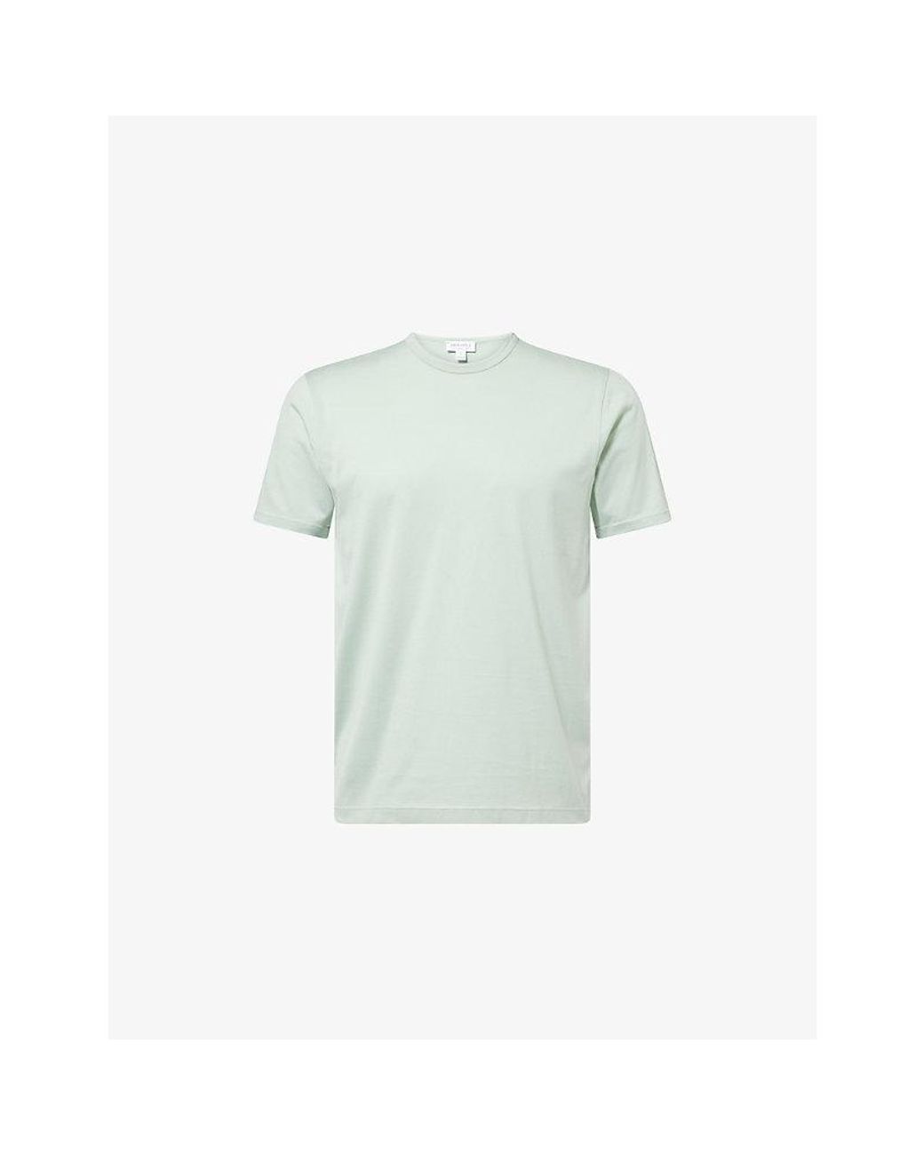 Sunspel Blue Classic Short-Sleeve Cotton-Jersey T-Shirt for men
