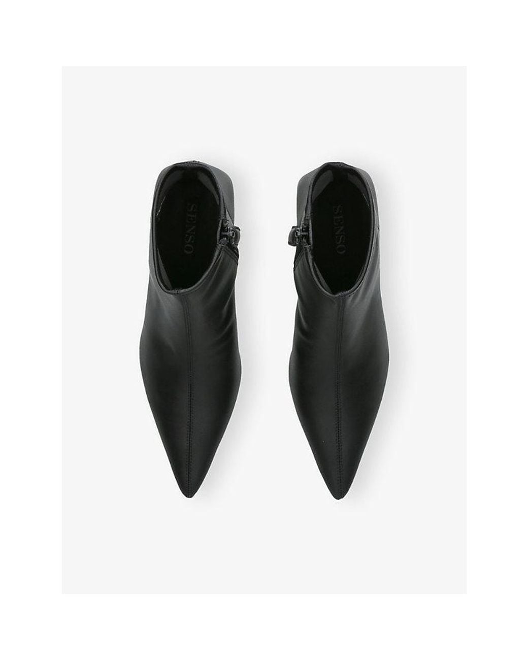 Senso Black Hailey Heeled Leather Ankle Boots
