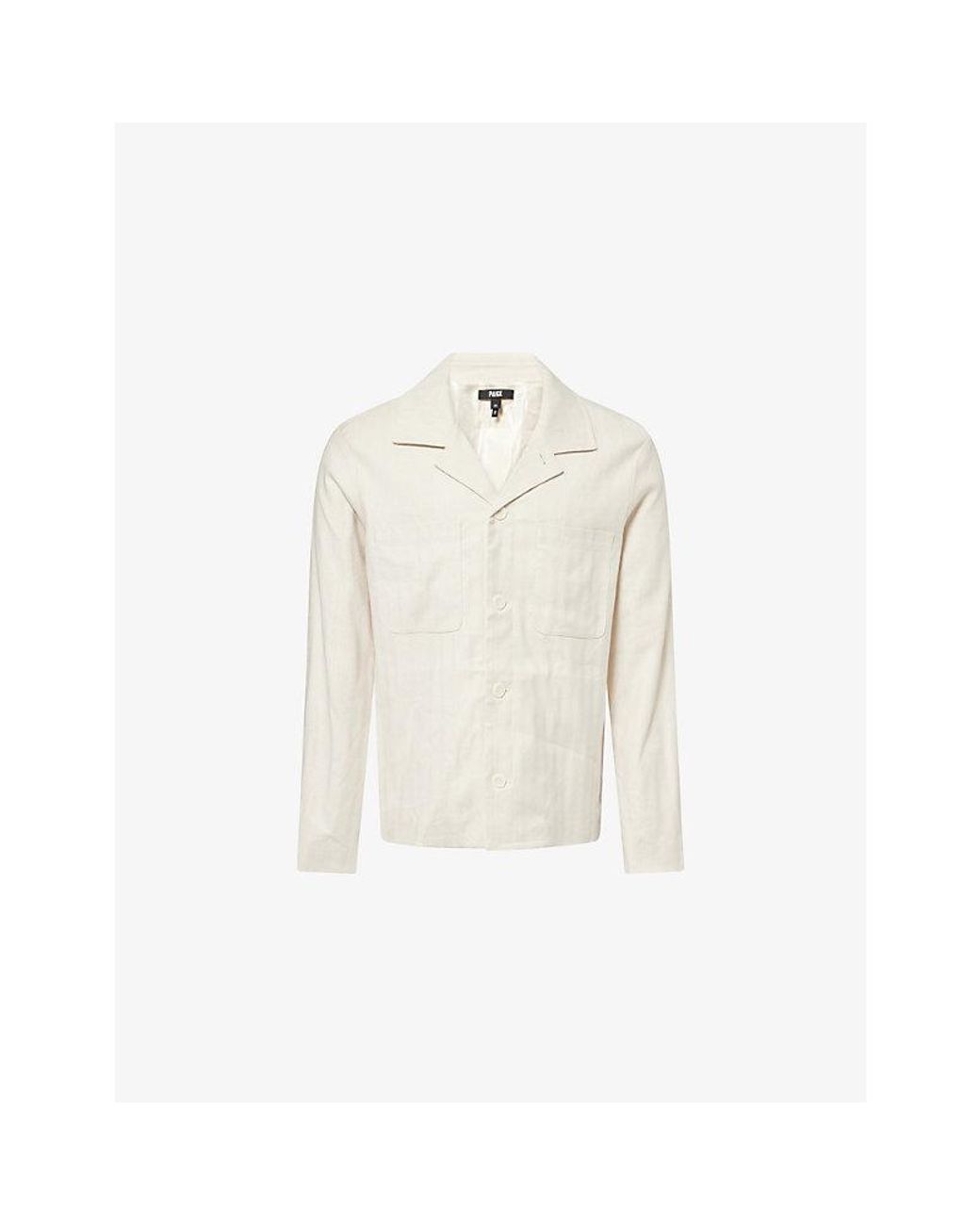 PAIGE White Latigo Spread-Collar Woven Jacket for men