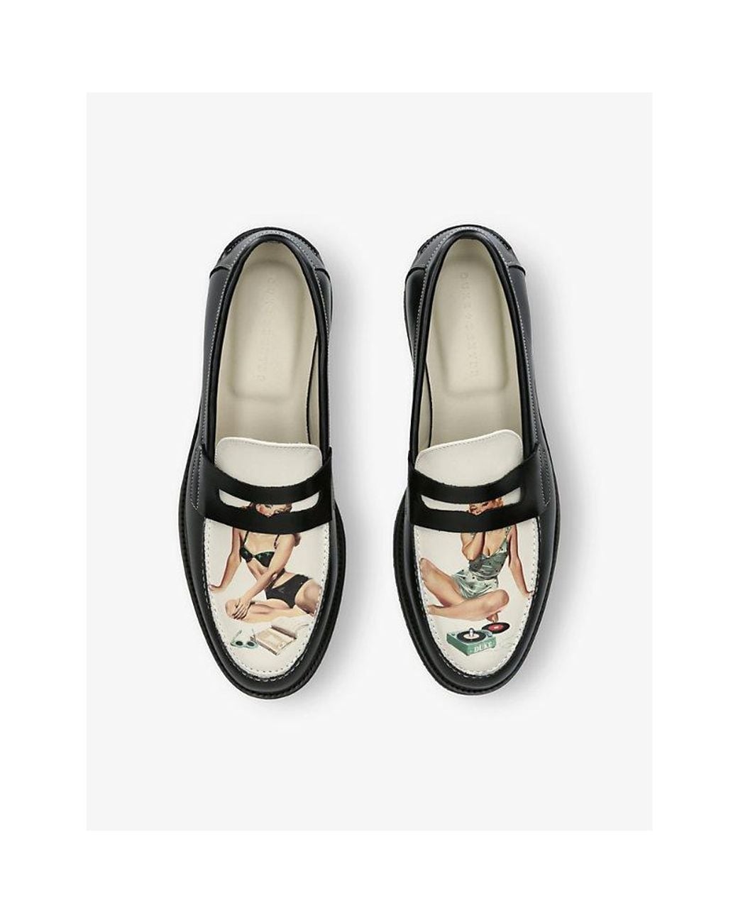 Duke & Dexter Black Wilde Pin Up Ii Leather Penny Loafers for men