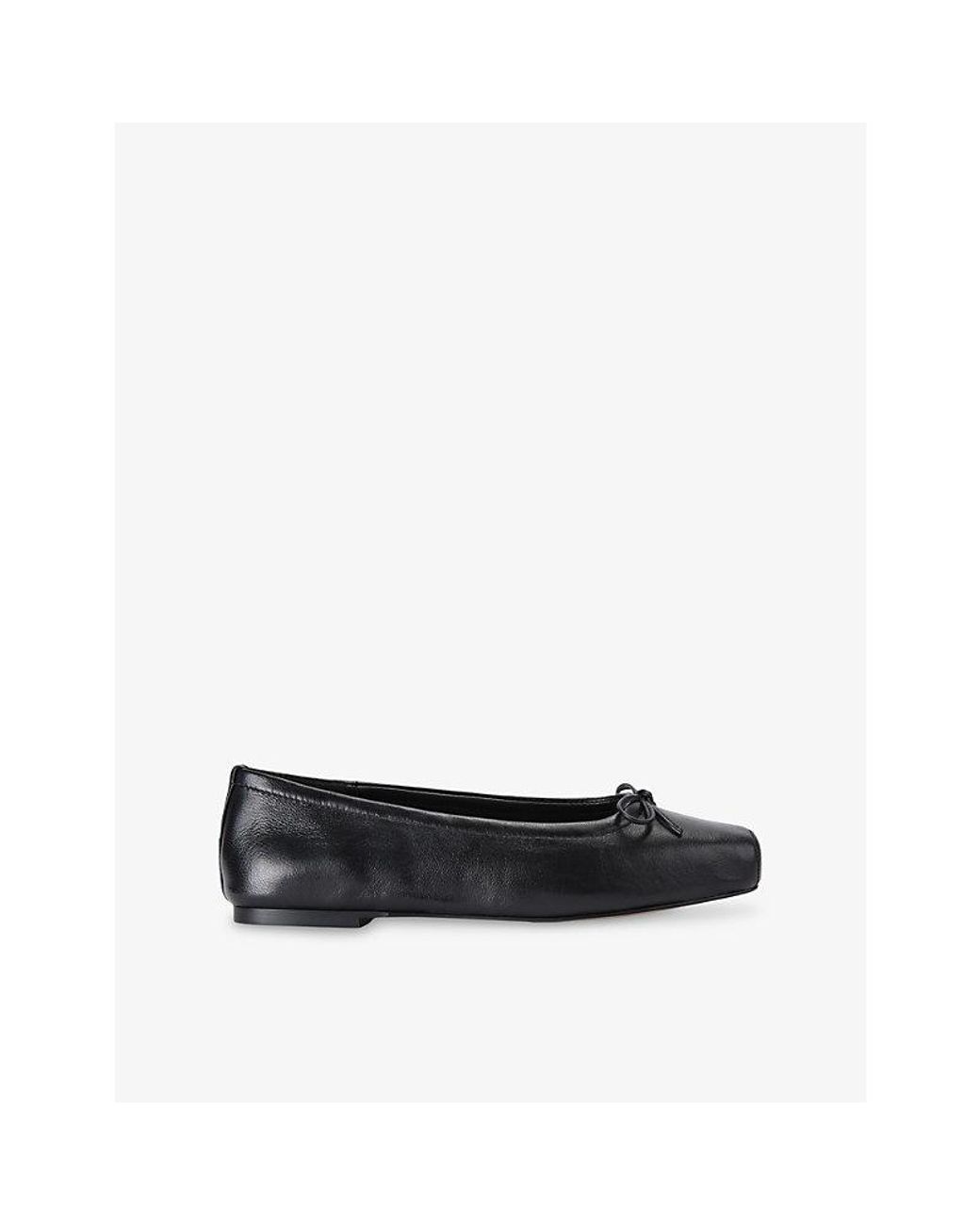 Steve Madden Black Eleve Leather Ballet Flats