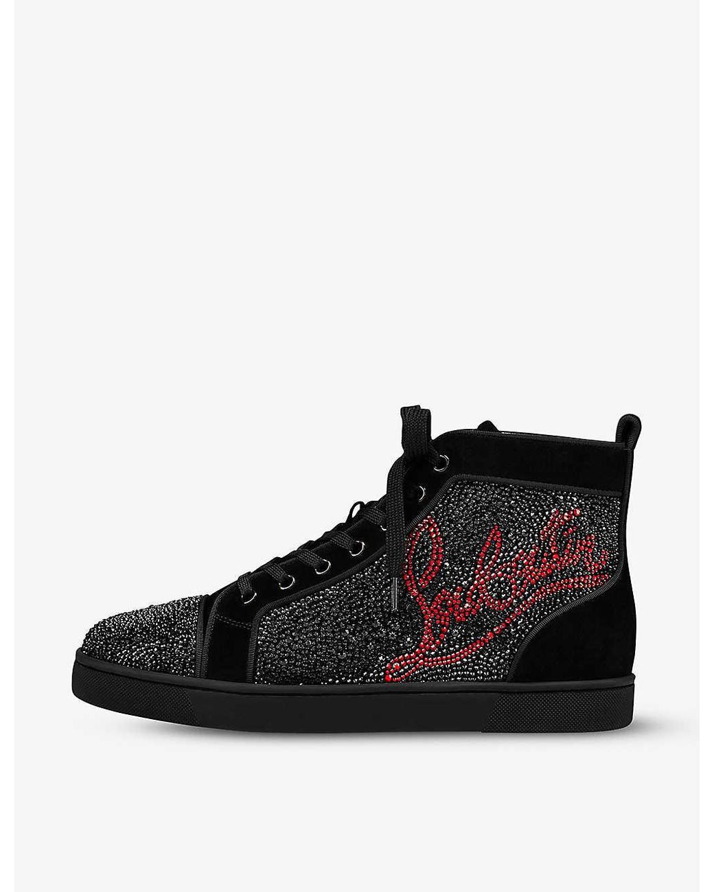 Christian Louboutin Louis Suede High-top Trainers in Black for Men | Lyst