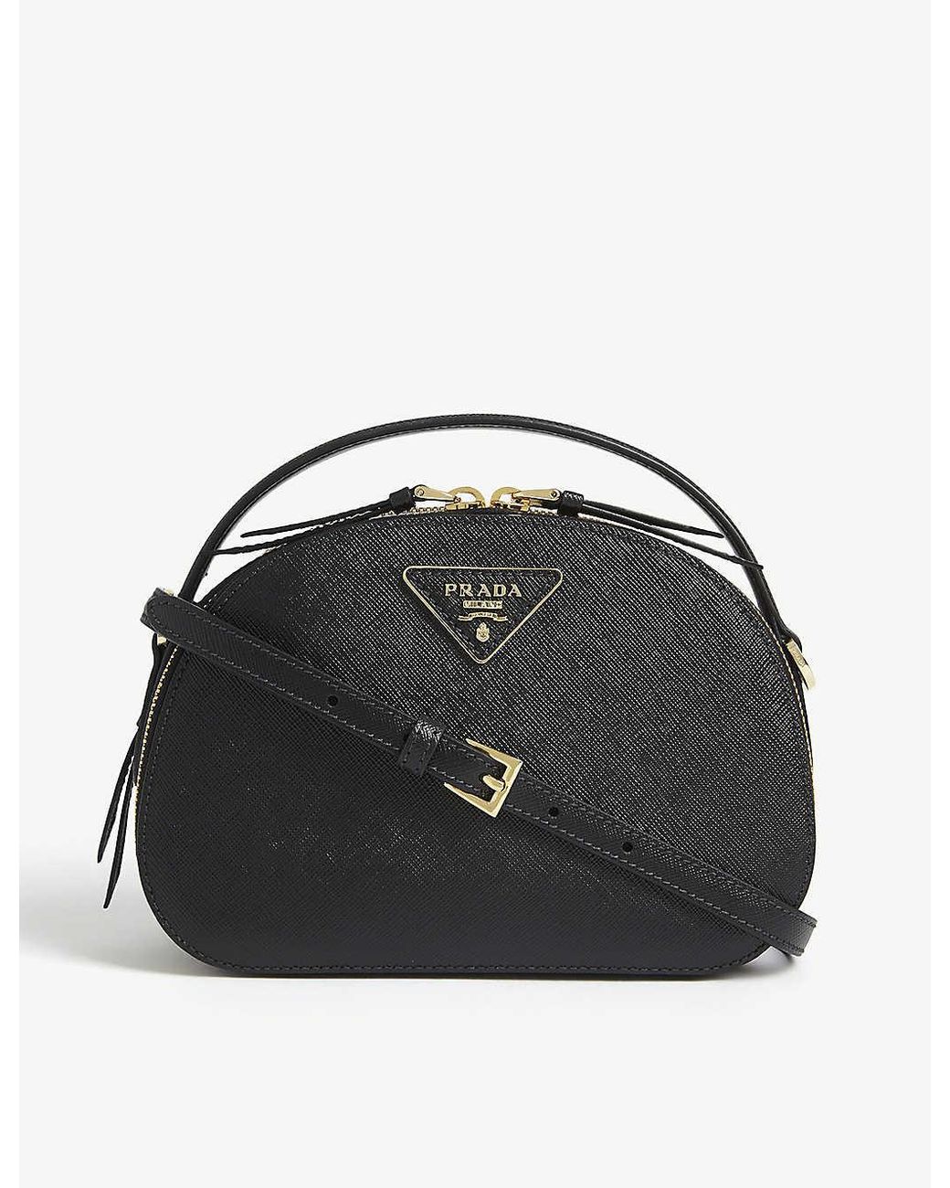 Prada Odette Leather Cross-body Bag in Black