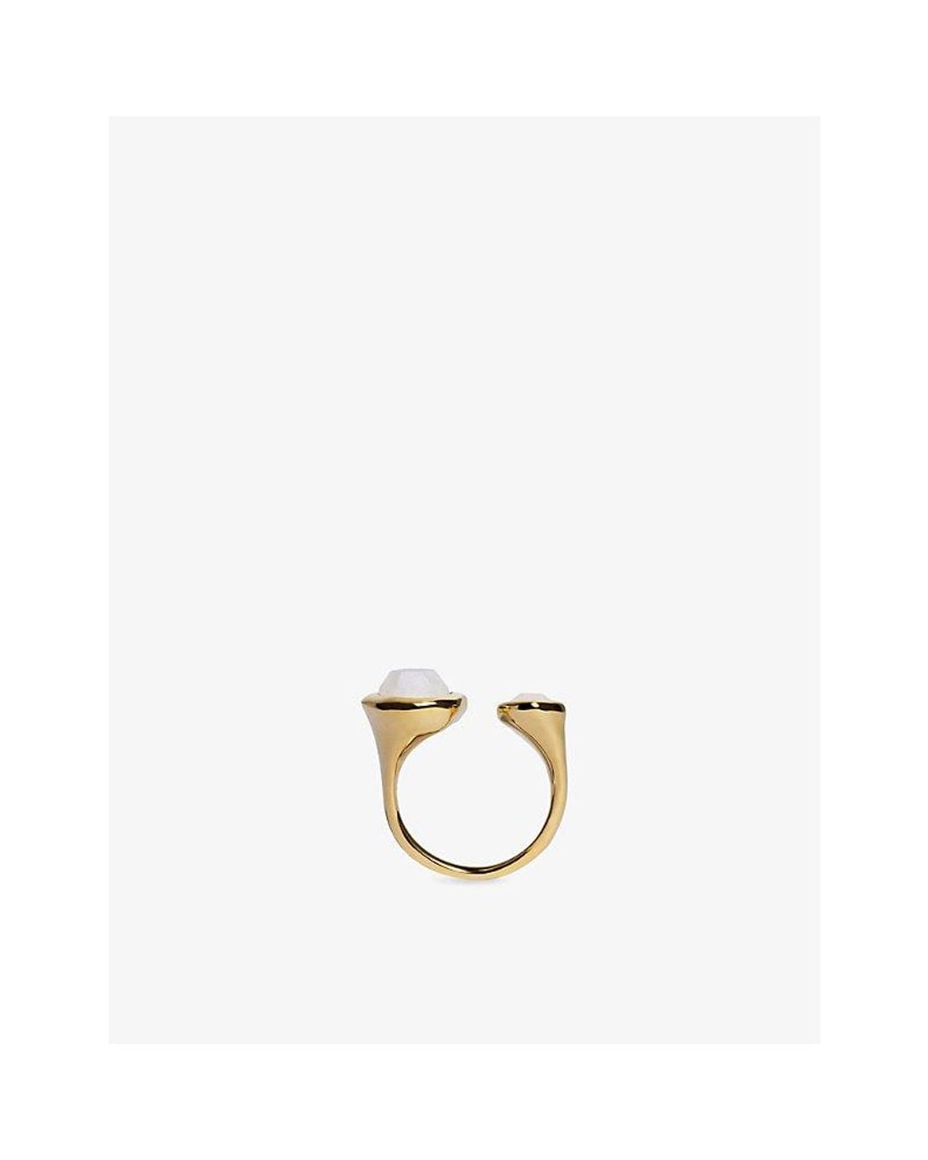 Monica Vinader Metallic Mv Odyssey Gemstone Moonstone 18Ct-Plated Vermeil Sterling- Open Ring