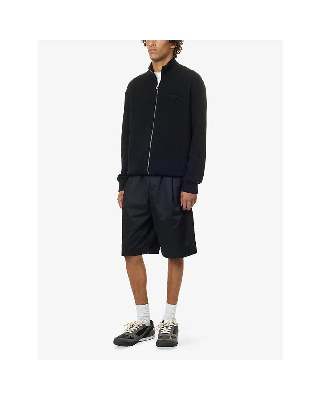 Givenchy Black Zip-Up Wool And Cashmere-Blend Cardigan for men