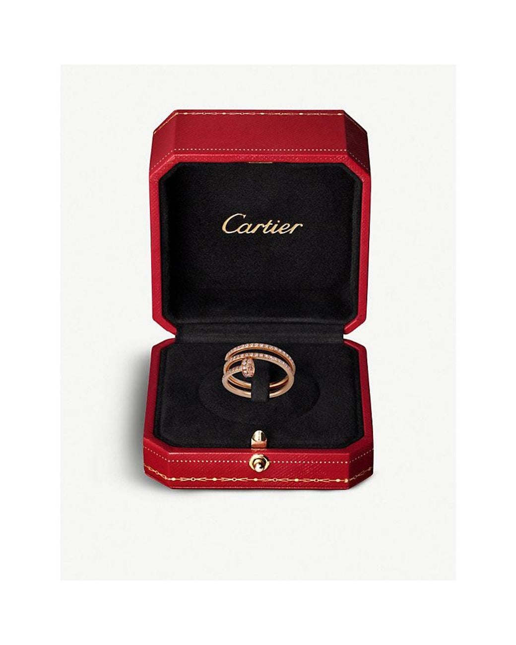 Cartier Metallic Juste Un Clou 18Ct Rose- And Diamond-Paved Double Ring