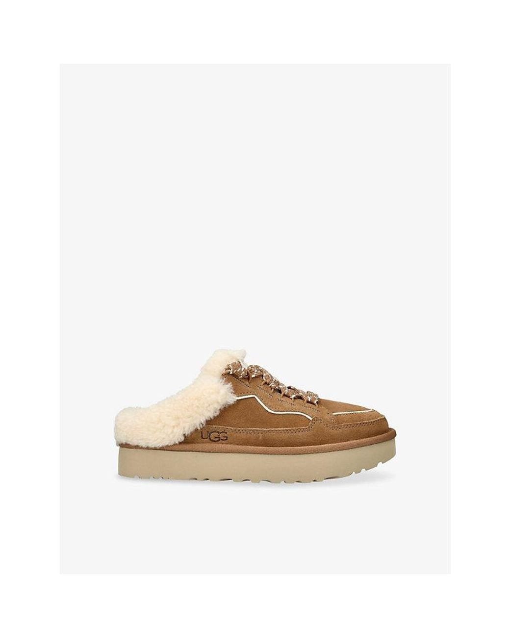 Ugg Natural Lowmel Suede Mule Trainers