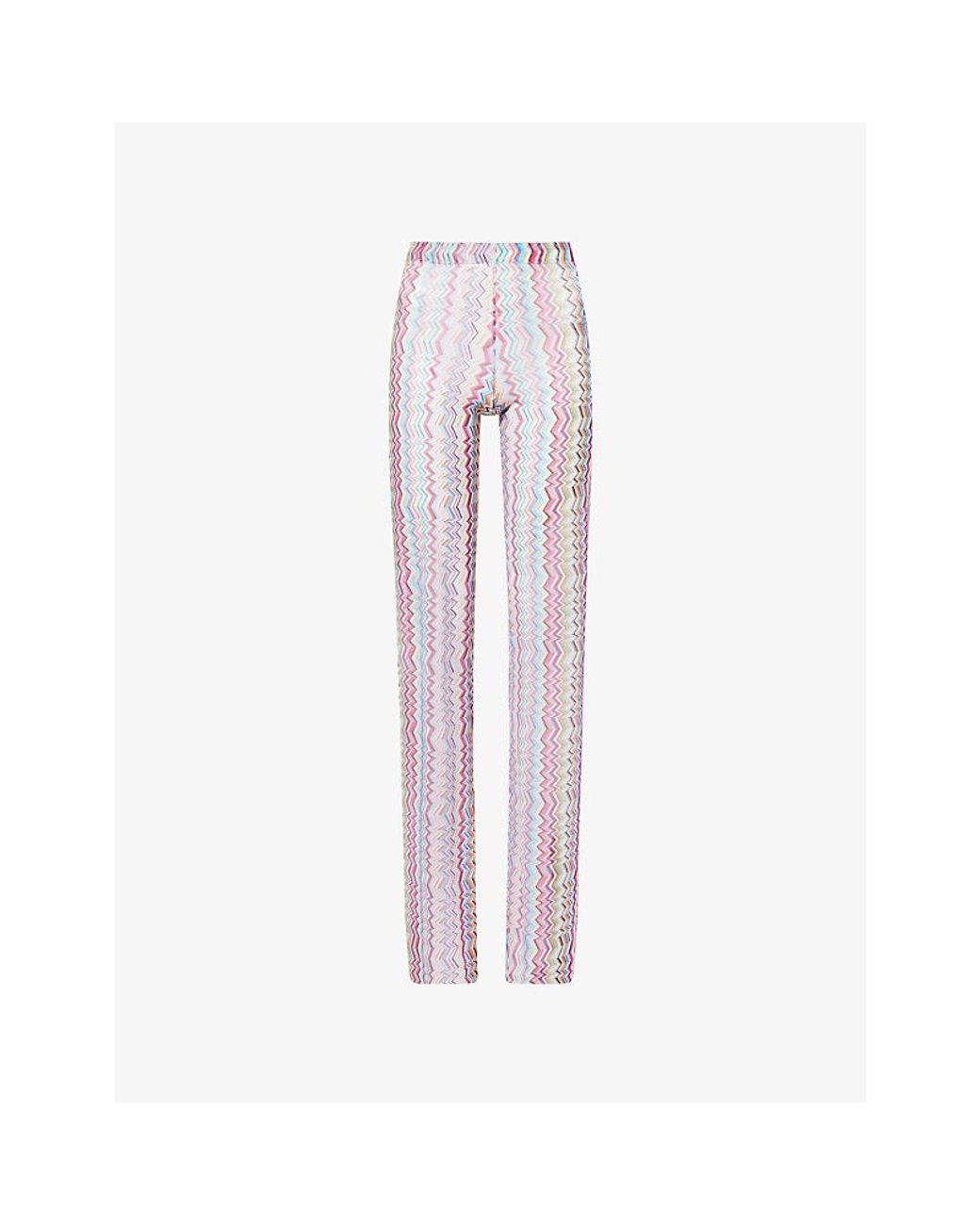 Missoni Pink Flared Zig-Zag Mesh Trousers