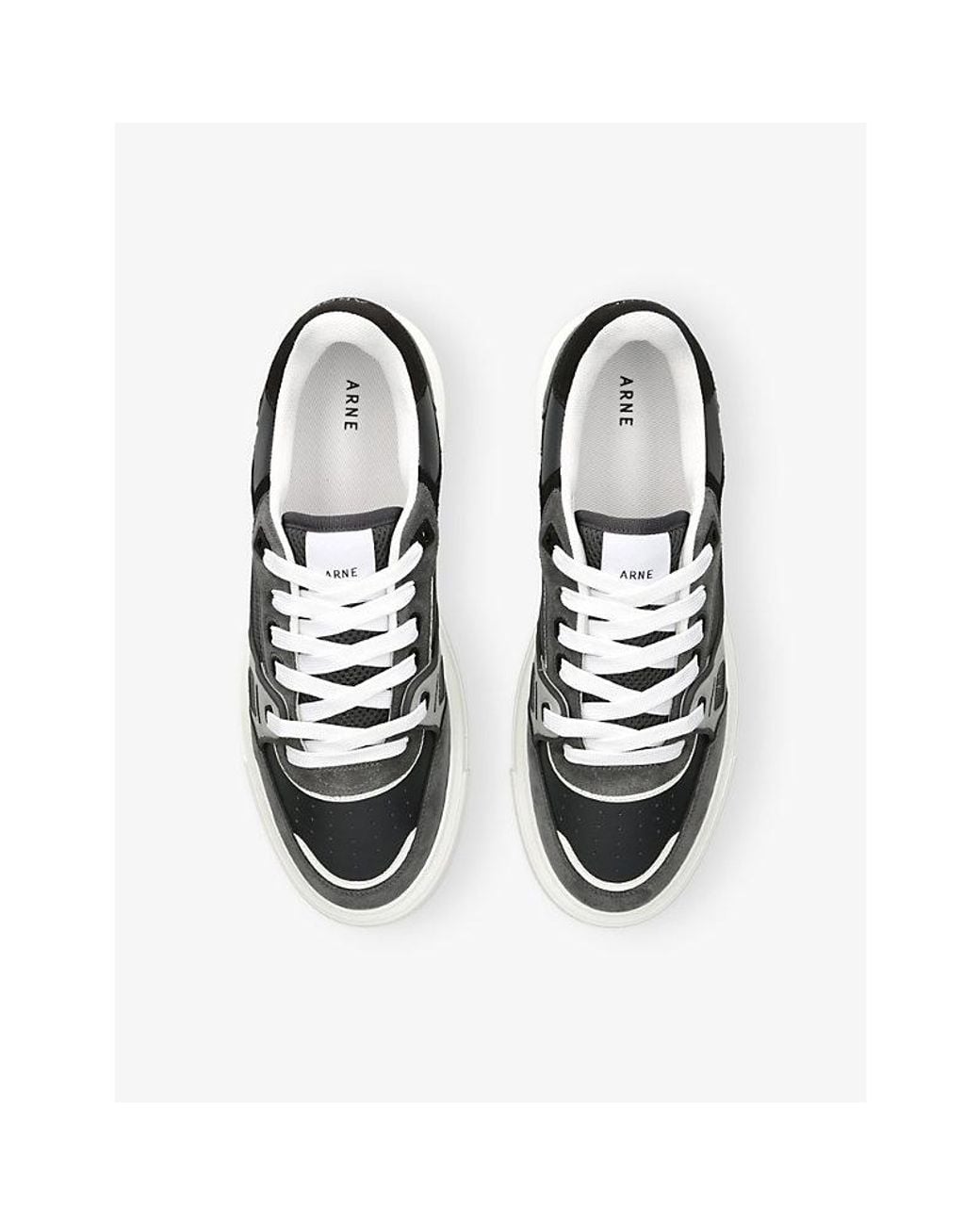 Arne White Atlas Leather And Mesh Trainers for men
