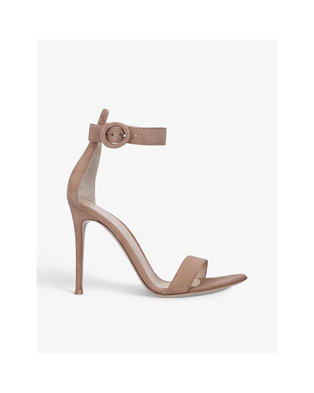 Gianvito Rossi White Portofino Open-Toe Leather Heeled Sandals