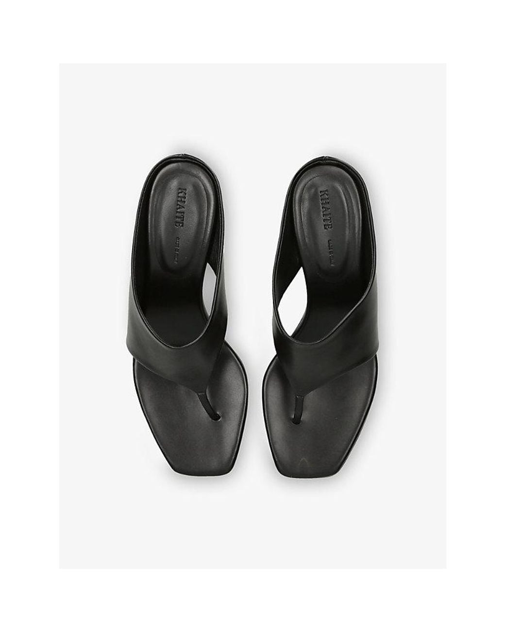 Khaite Black Marlow 55 Leather Heeled Mules