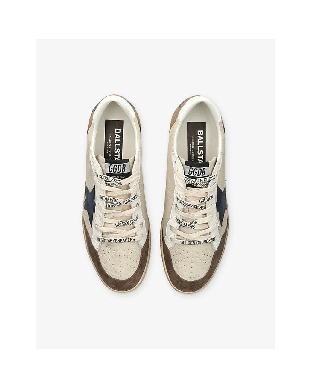 Golden Goose Deluxe Brand Natural Ball Star 83406 Leather Trainers
