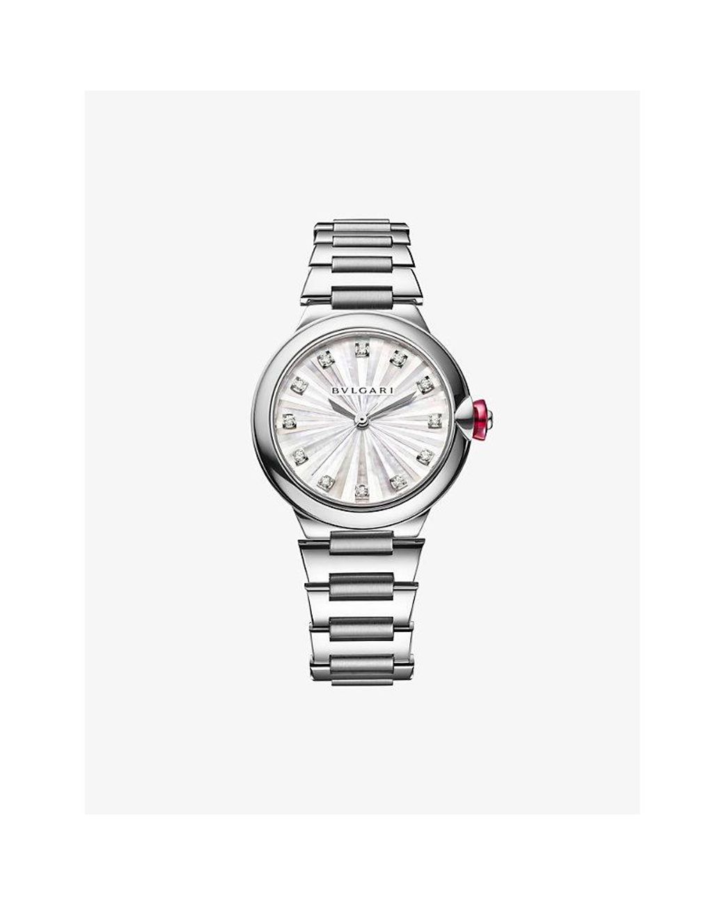 BVLGARI Metallic Lvcea Stainless-Steel And 0.22Ct Diamond Automatic Watch