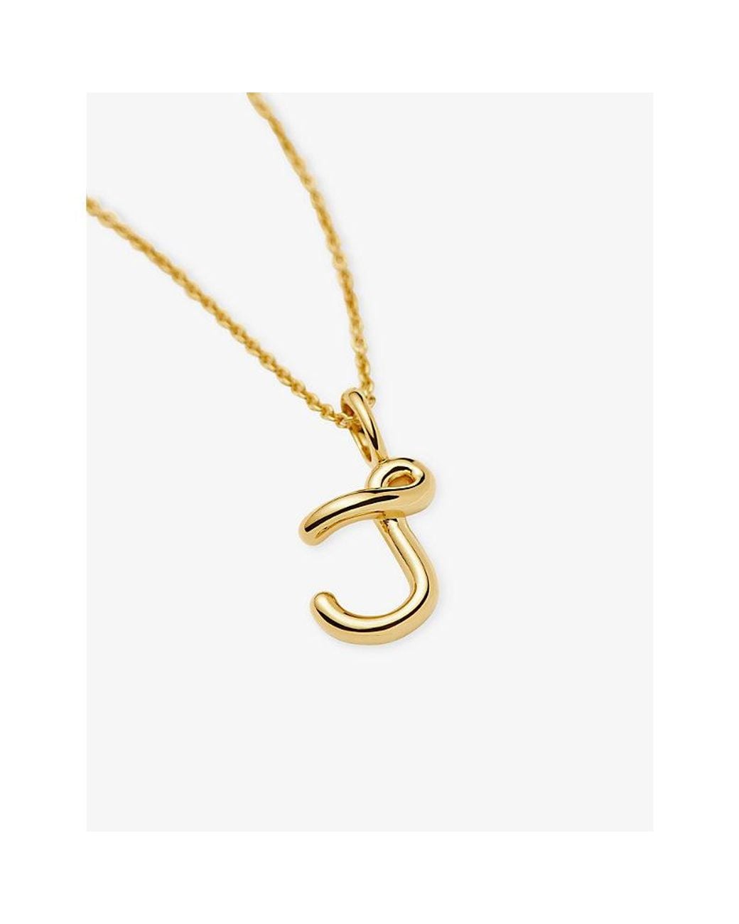 Missoma Metallic Curly Molten Mini Initial J 18Ct Vermeil Necklace