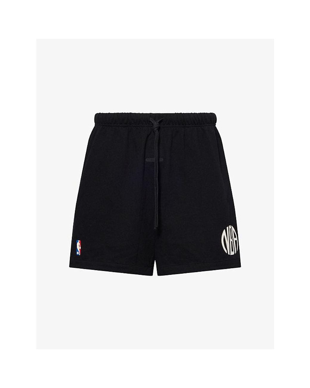 Fear Of God Black Nba Embroidered Cotton Jersey Shorts for men