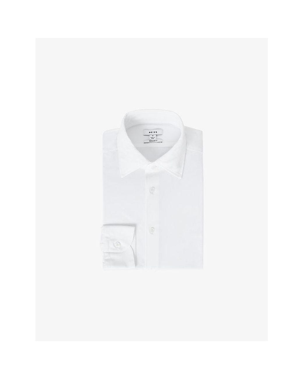 Reiss White Voyager Long-Sleeved Stretch-Woven Shirt for men