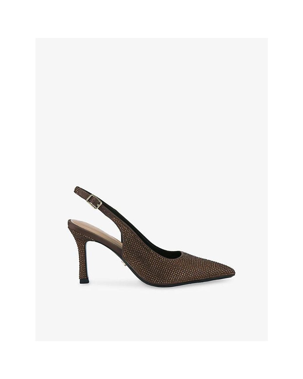 Carvela Kurt Geiger White Corletta Jewel Woven Slingback Courts