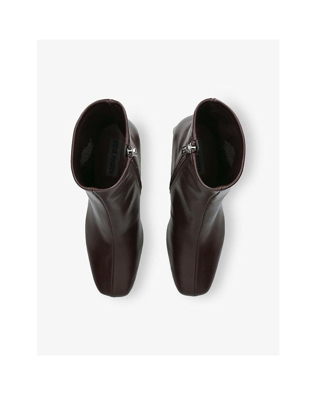 Steve Madden Brown Hurst Faux-Leather Heeled Boots