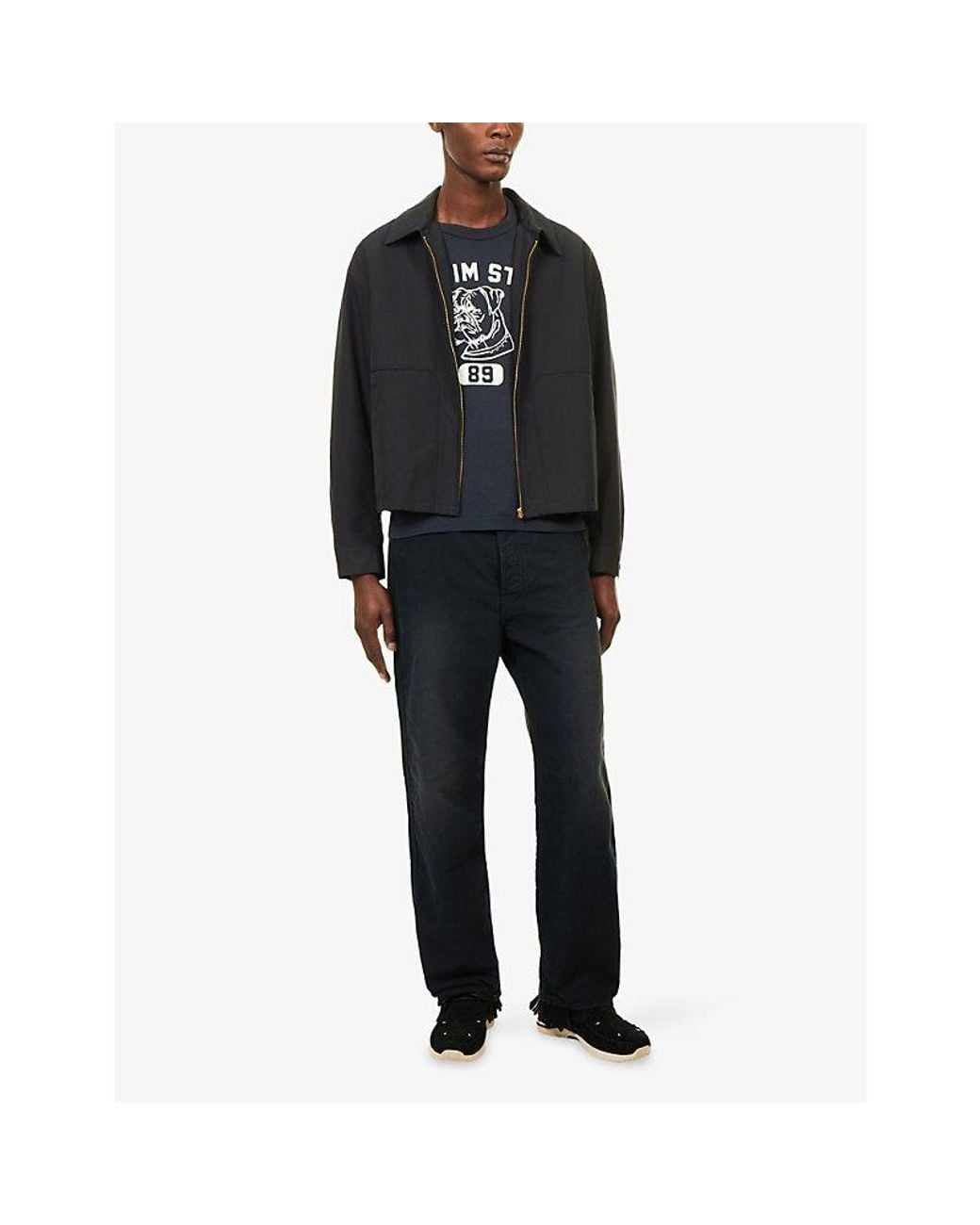 Visvim Blue Graphic-Print Crew-Neck Cotton T-Shirt for men