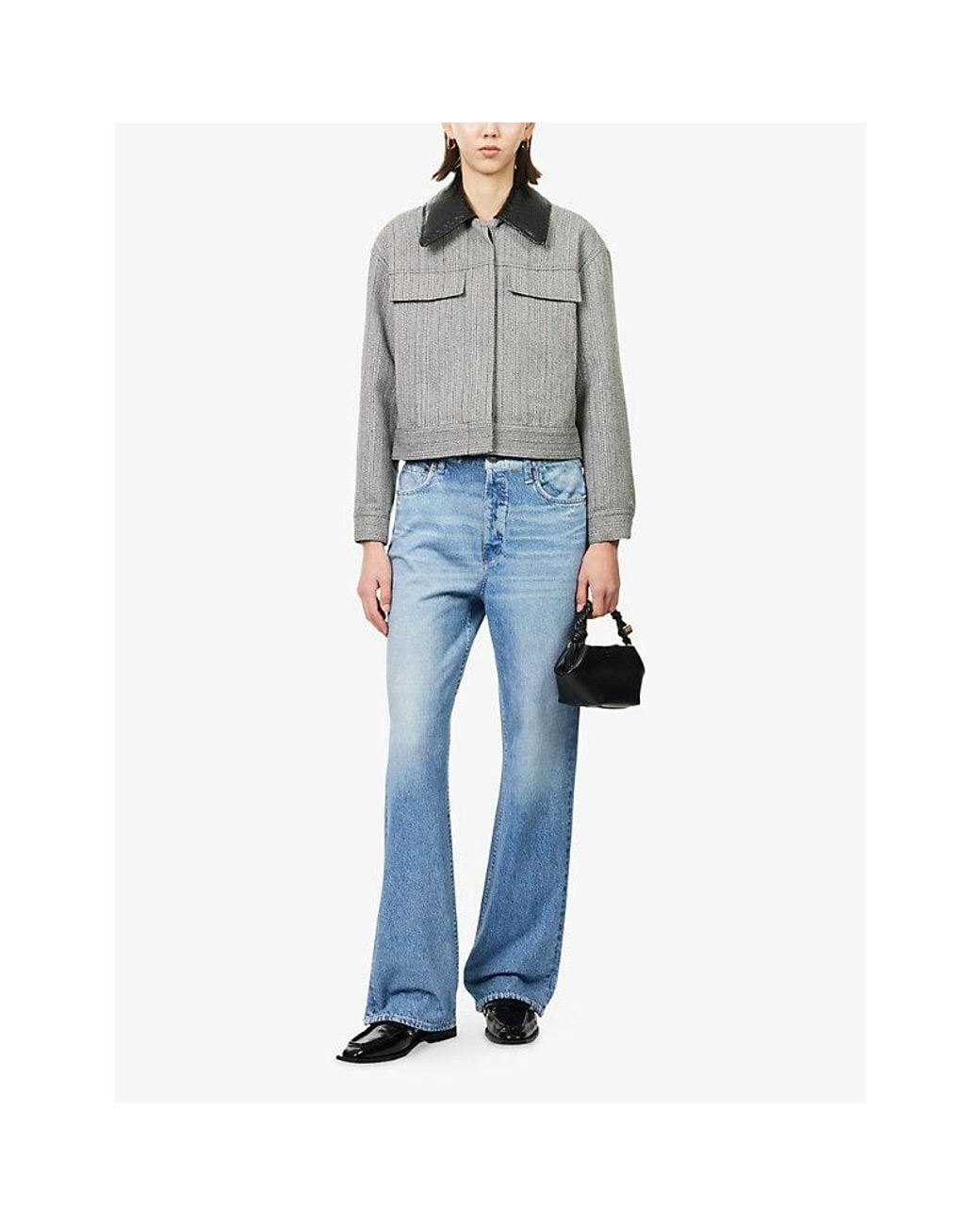 Rag & Bone Blue Miramar Terry Wide-Leg Cotton Trousers