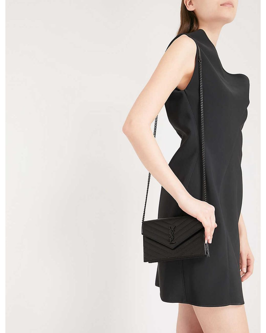 ysl monogram wallet on chain