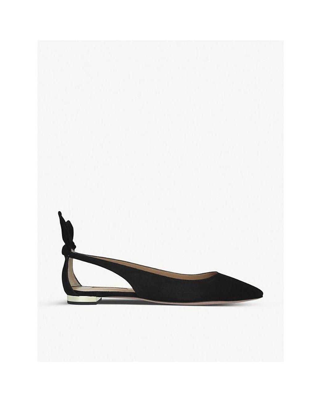 Aquazzura Black Deneuve Suede Ballet Pumps