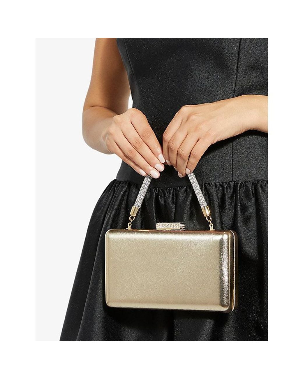 Dune White Beaut Metallic Leather Bag