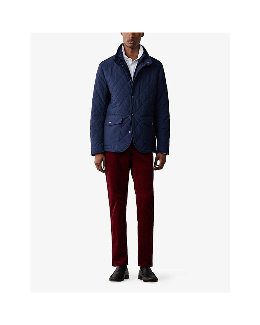 Hackett Blue Paddock Quilted Woven Jacket for men