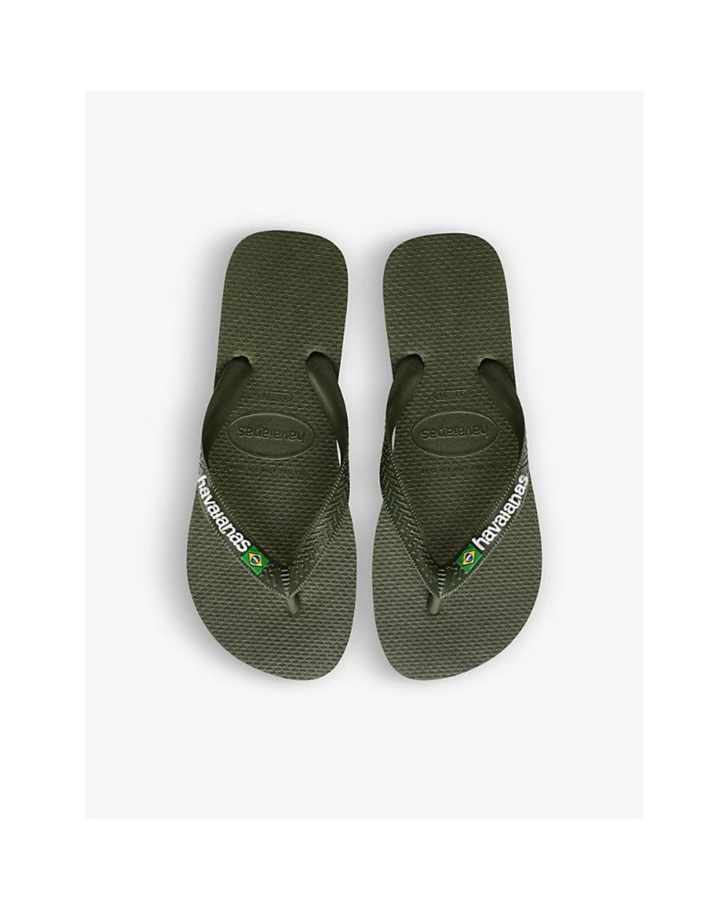 Havaianas Green Brasil-Logo Rubber Flip Flops