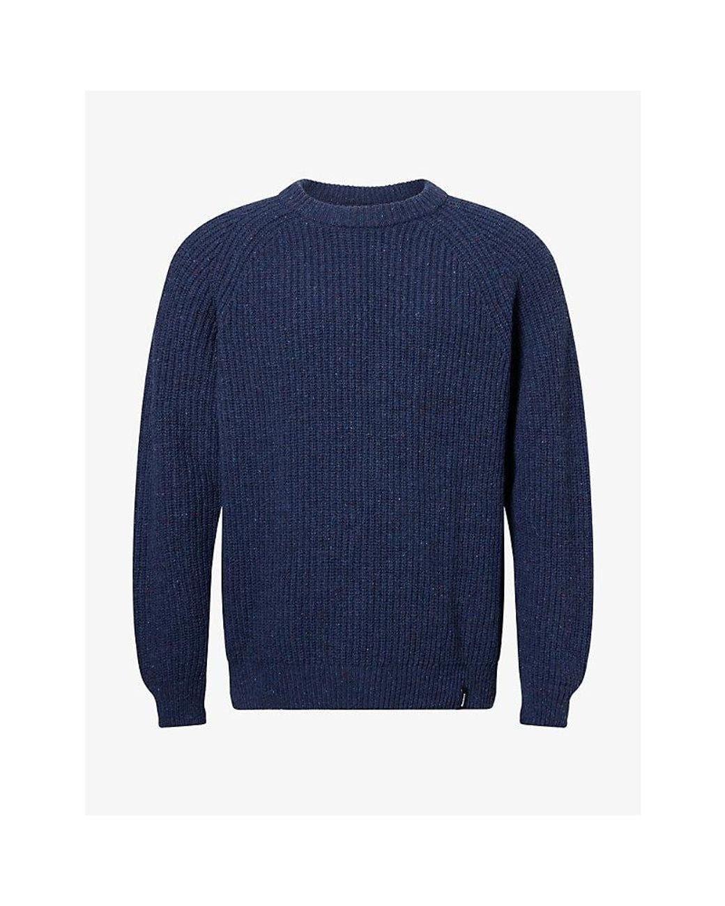 FINISTERRE Blue Mora Knitted Wool Jumper for men