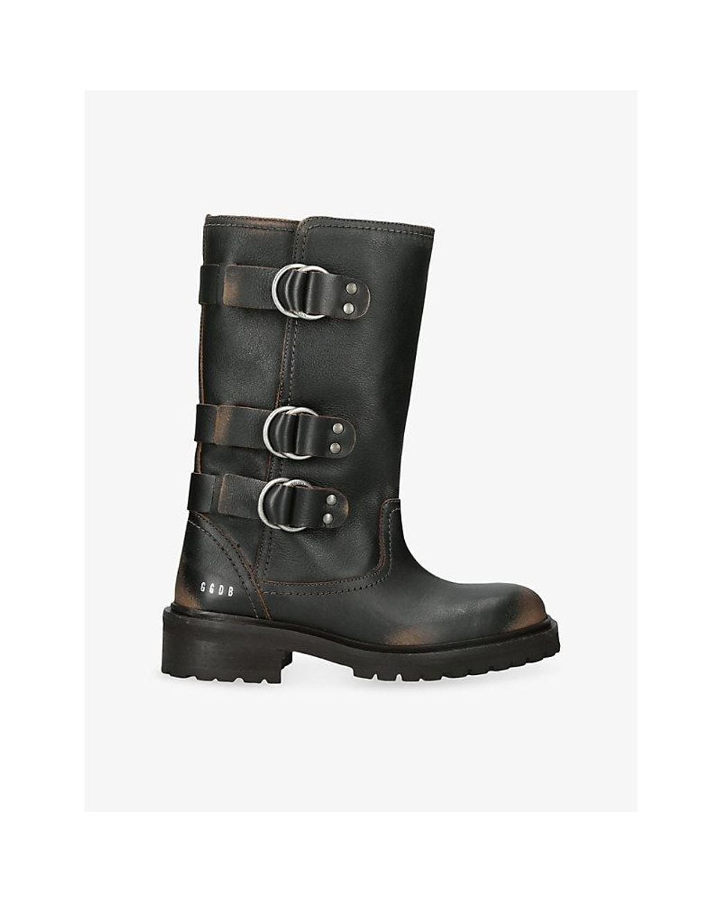 Golden Goose Deluxe Brand Black Kurt Buckle Leather Biker Boots