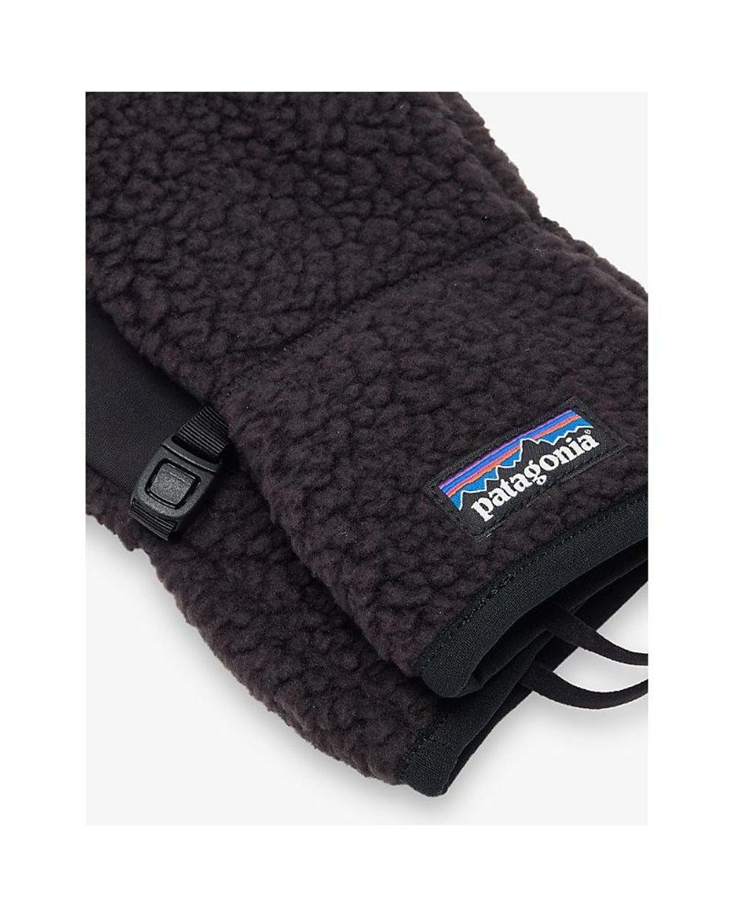 Patagonia Black Retro Pile Fleece Gloves for men