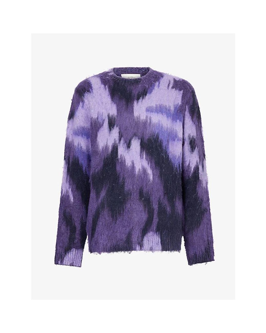 Les Deux Purple Forrest Crewneck Woven Knit Jumper for men