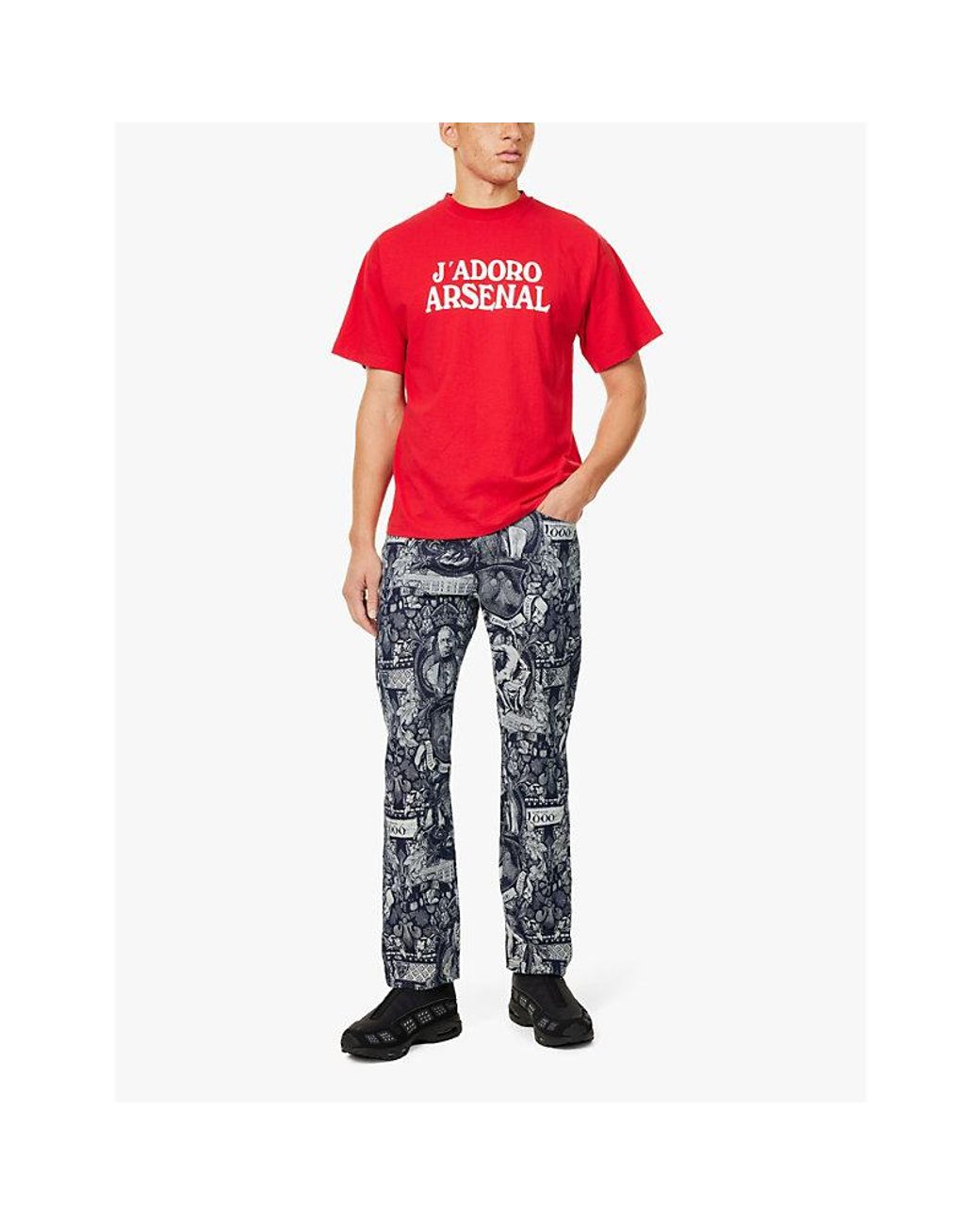 Aries X Arsenal J'Adoro Crew-Neck Relaxed-Fit Cotton-Jersey Aries X Arsenal J'Adoro Crew-Neck Relaxed-Fit Cotton-Jersey