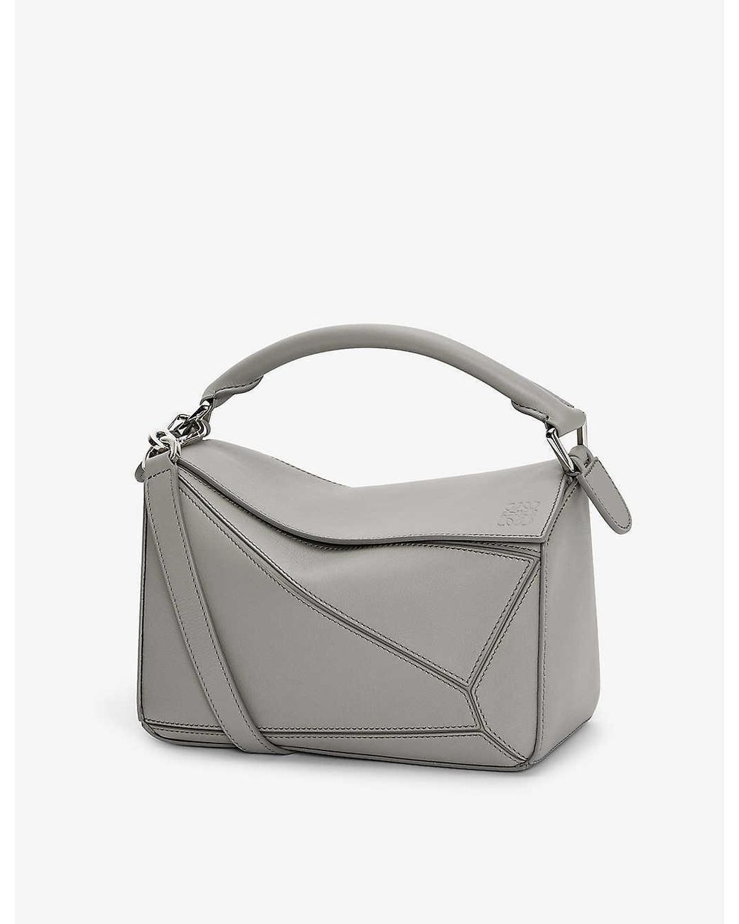 Loewe Puzzle Small Leather Shoulder Bag in Gray Lyst