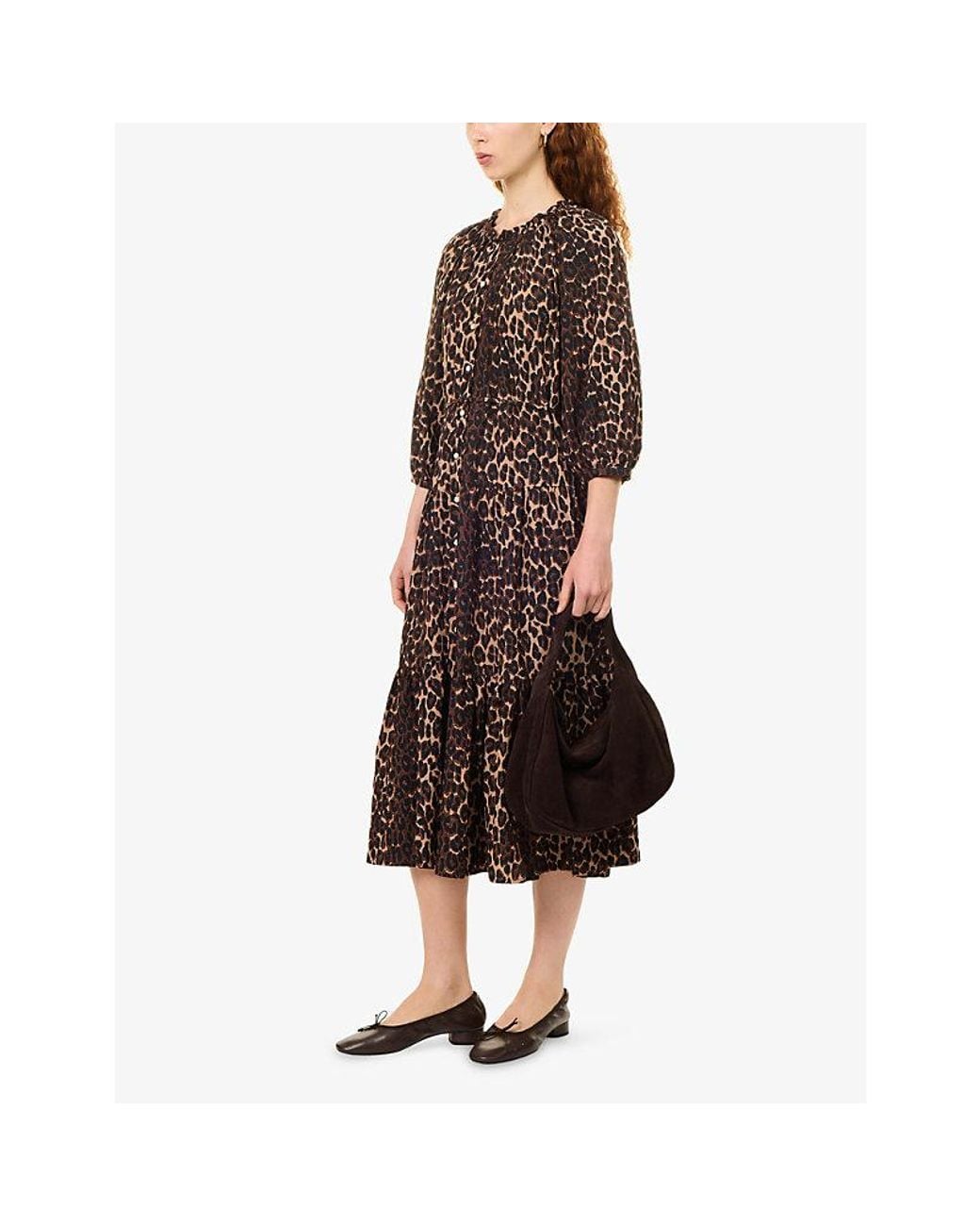 Rails Brown Leanne Leopard-Print Woven Maxi Dress