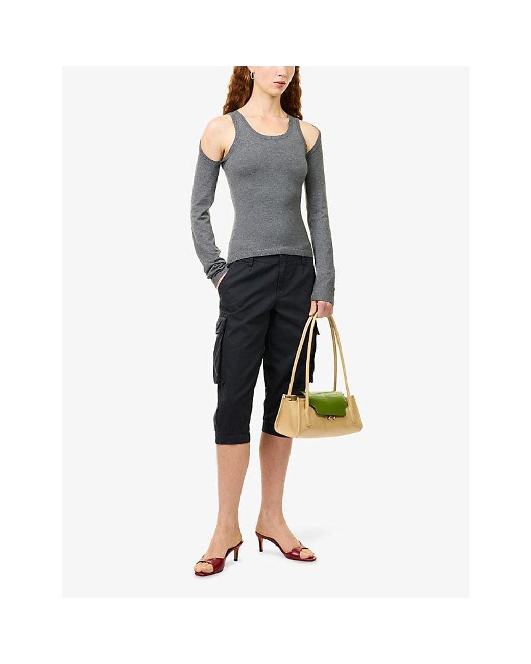 GIMAGUAS Gray Sky Cut-Out Knit Jumper