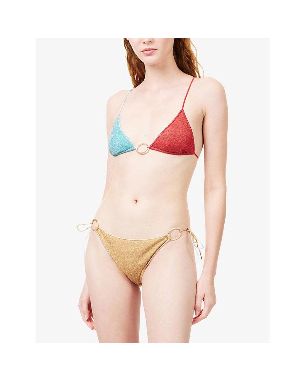 Oseree White Lumiere Colour O-Ring Bikini Set
