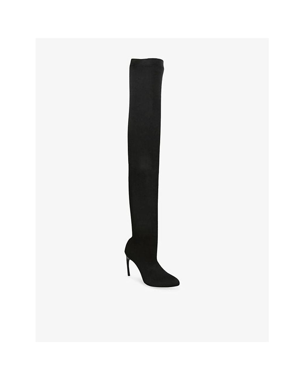Victoria Beckham Black Harlow 100 Suede Thigh-High Boots
