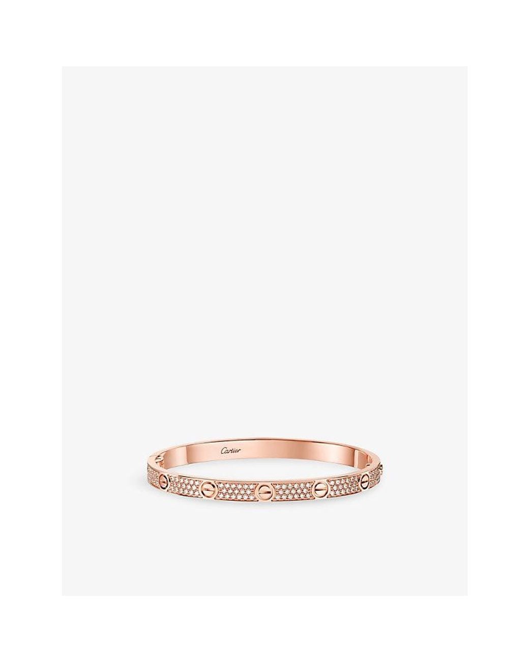 Cartier Metallic Love Pavéd Medium 18Ct Rose- And 1.67Ct Diamond Bracelet