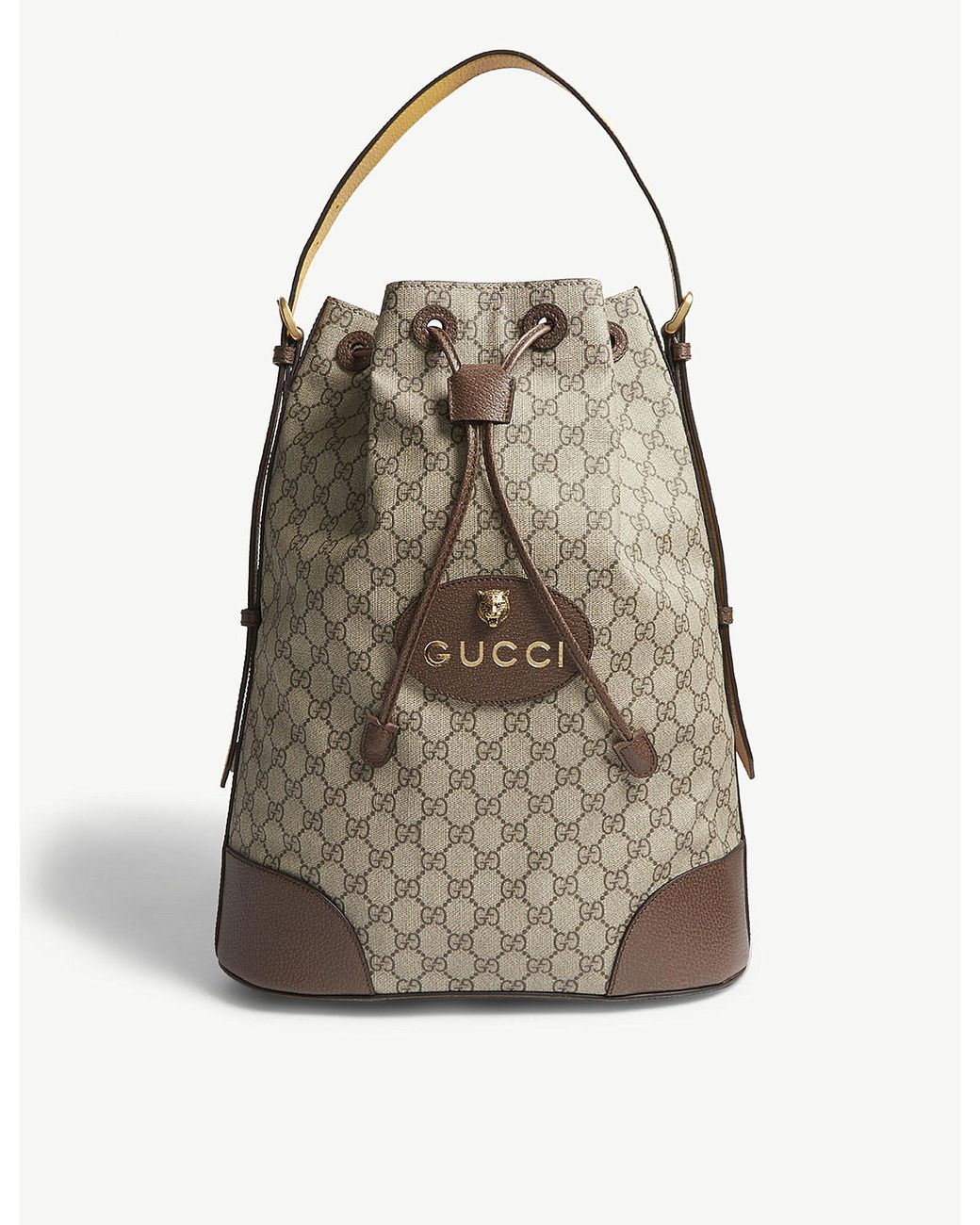 Gucci Pink/Beige GG Canvas and Leather Small Vintage Open Tote at