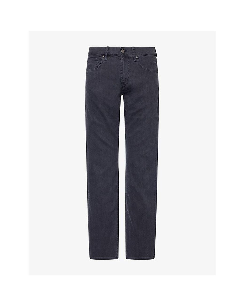 7 For All Mankind Blue Slim-Fit Straight-Leg Denim Jeans for men